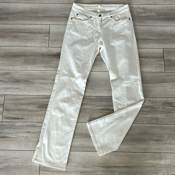 Eileen Fisher size XS white organic cotton boot cut jeans - Picture 2 of 9